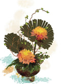 Orange Chrysanthemum Flower Vase