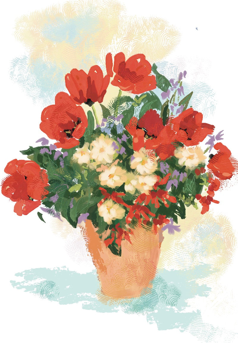 Poppy flower vase